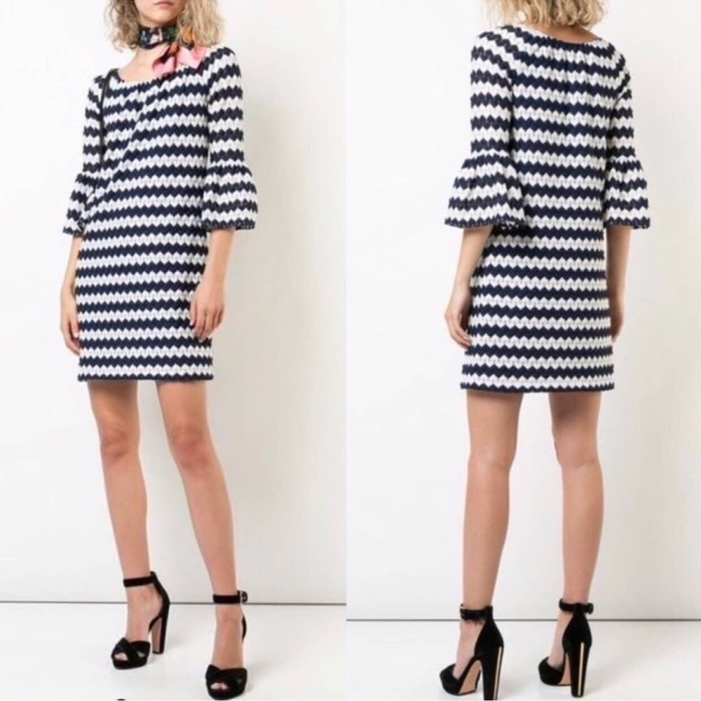 Trina Turk White and Navy Dress